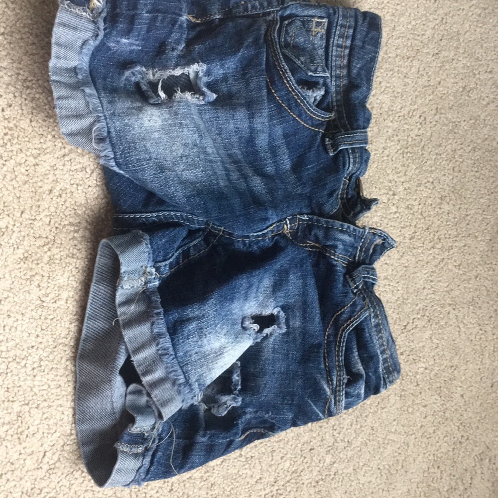 Ripped jean shorts
